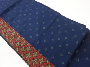 縞に小花模様織出し名古屋帯